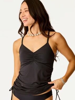 Carve Designs Camari Tankini Underwire Tankini Top in Black Size 36C